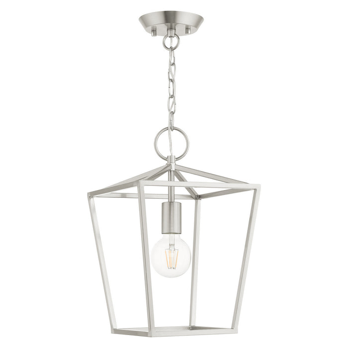 One Light Convertible Semi Flush/Lantern from the Devonshire collection in Brushed Nickel finish