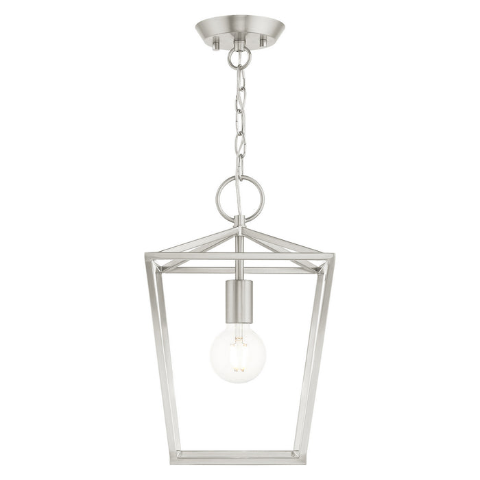 One Light Convertible Semi Flush/Lantern from the Devonshire collection in Brushed Nickel finish