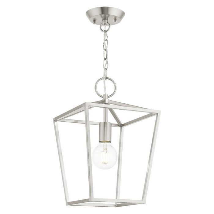 One Light Convertible Semi Flush/Lantern from the Devonshire collection in Brushed Nickel finish