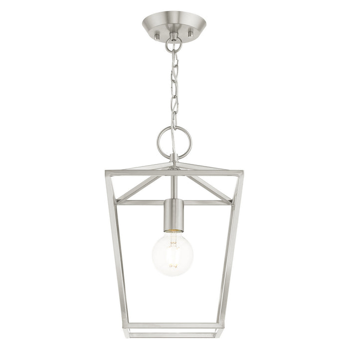 One Light Convertible Semi Flush/Lantern from the Devonshire collection in Brushed Nickel finish