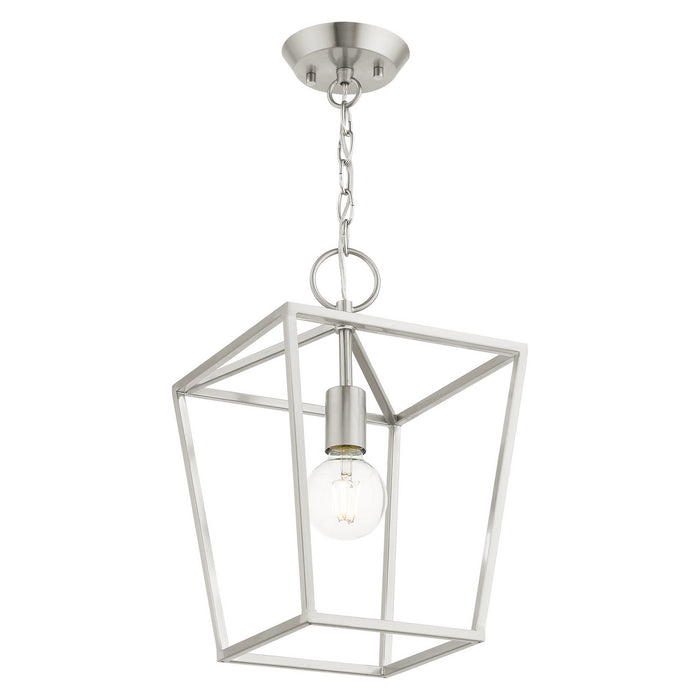 One Light Convertible Semi Flush/Lantern from the Devonshire collection in Brushed Nickel finish