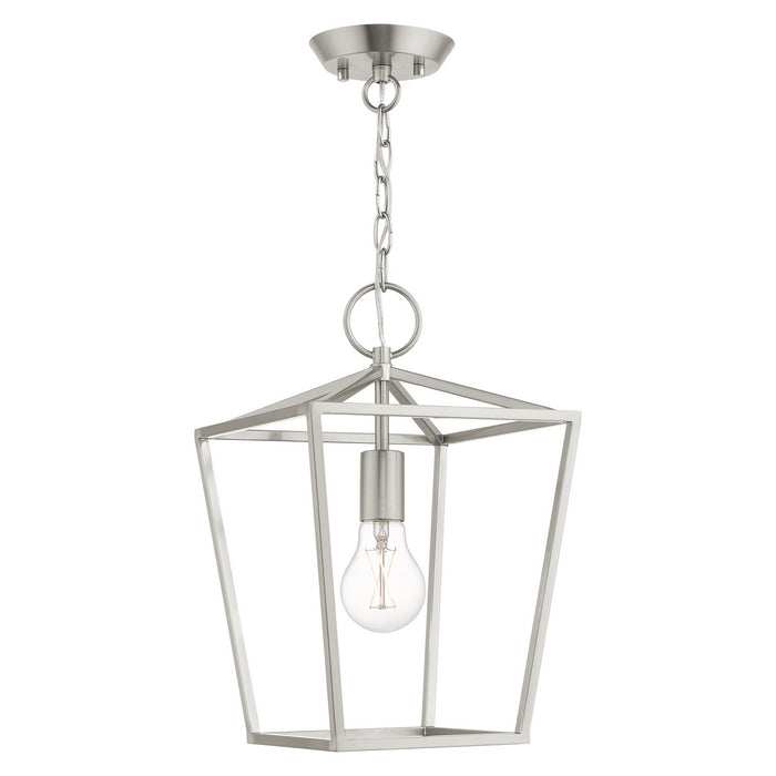 One Light Convertible Semi Flush/Lantern from the Devonshire collection in Brushed Nickel finish