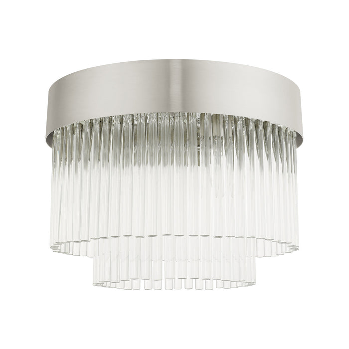 Four Light Flush Mount from the Norwich collection in Brushed Nickel finish