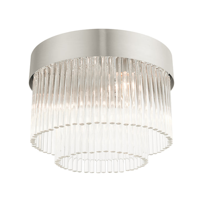 Four Light Flush Mount from the Norwich collection in Brushed Nickel finish