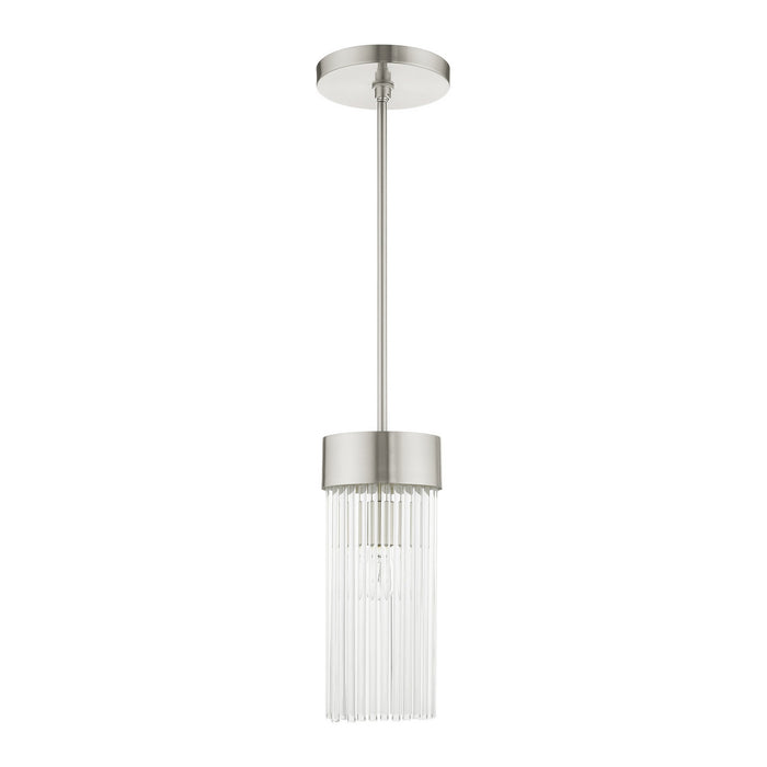 One Light Pendant from the Norwich collection in Brushed Nickel finish