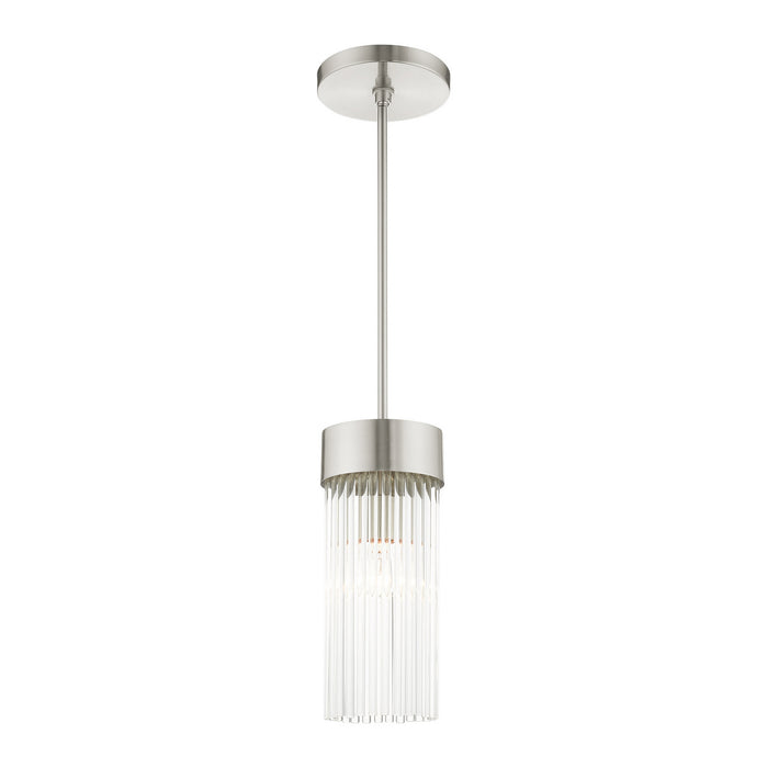 One Light Pendant from the Norwich collection in Brushed Nickel finish