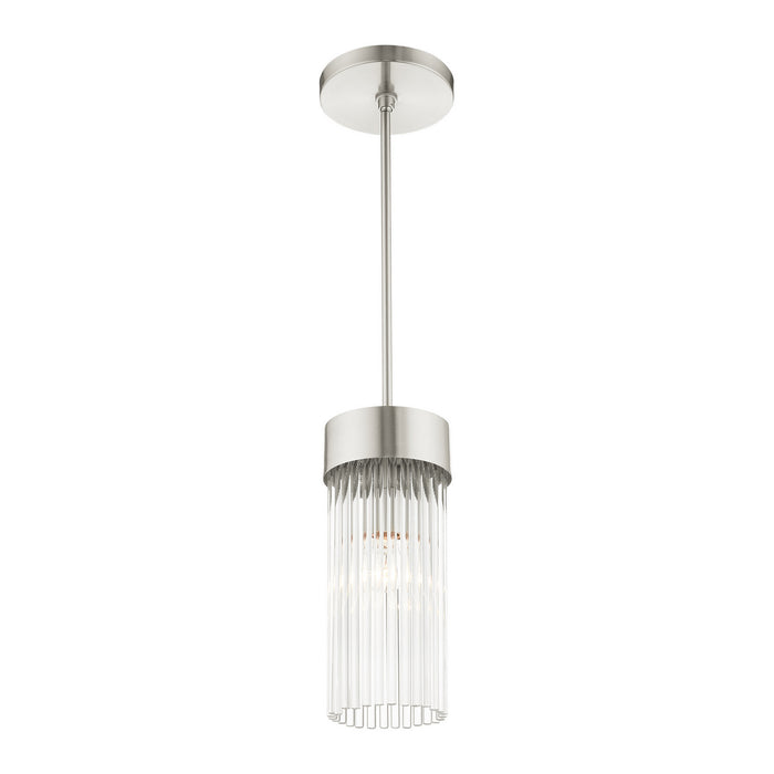 One Light Pendant from the Norwich collection in Brushed Nickel finish