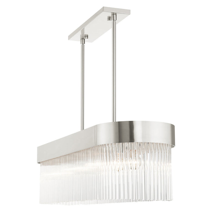 Six Light Chandelier from the Norwich collection in Brushed Nickel finish