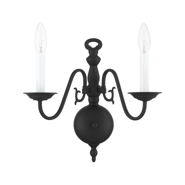 Two Light Wall Sconce from the Williamsburg collection in Black finish