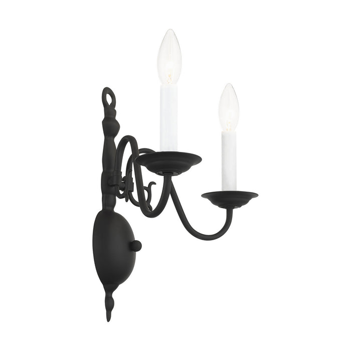 Two Light Wall Sconce from the Williamsburg collection in Black finish