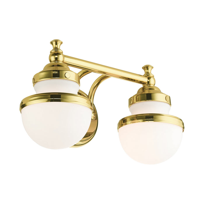 Two Light Vanity from the Oldwick collection in Polished Brass finish