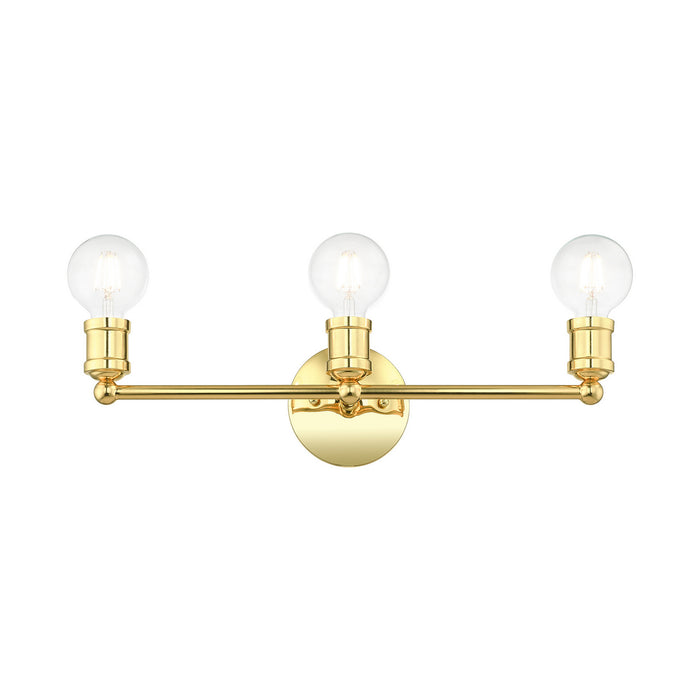 Three Light Bath Vanity from the Lansdale collection in Polished Brass finish