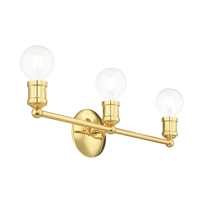 Three Light Bath Vanity from the Lansdale collection in Polished Brass finish