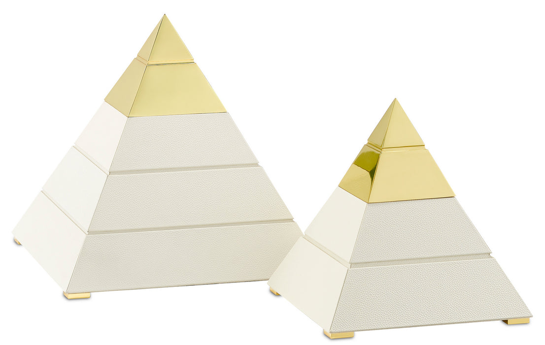 Pyramid in White/Polished Brass finish