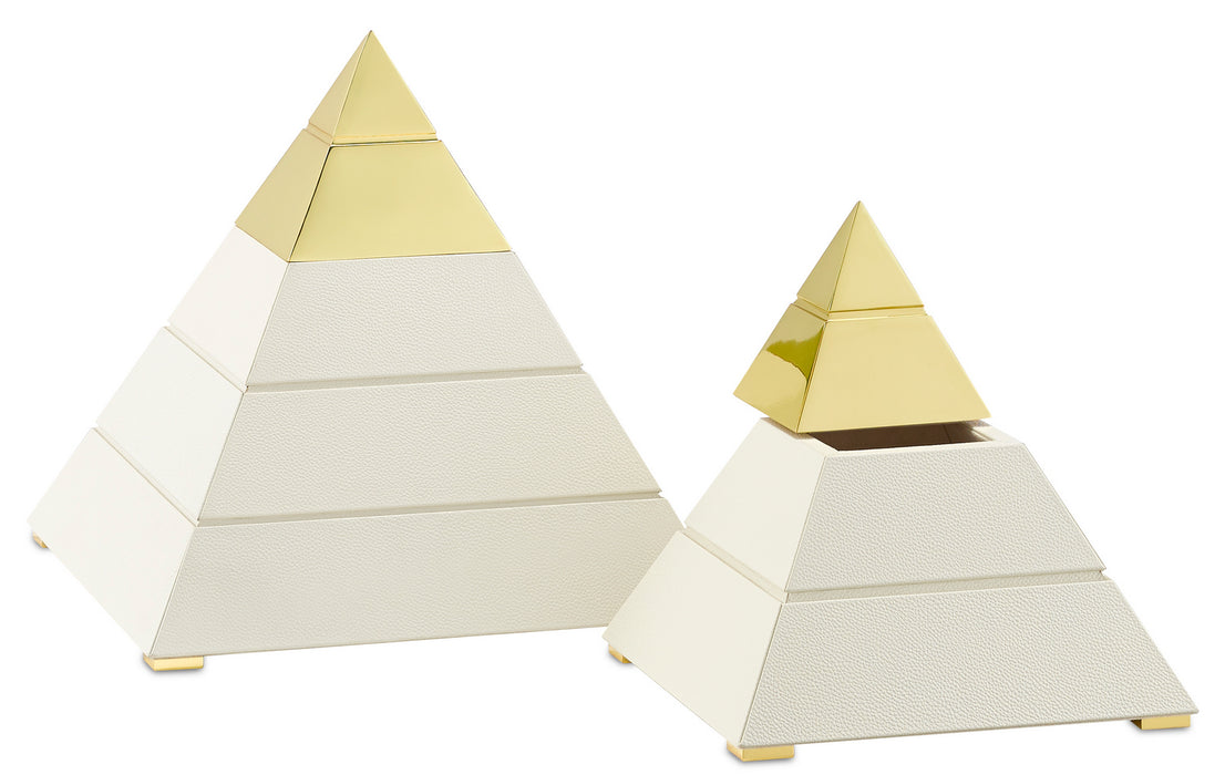 Pyramid in White/Polished Brass finish