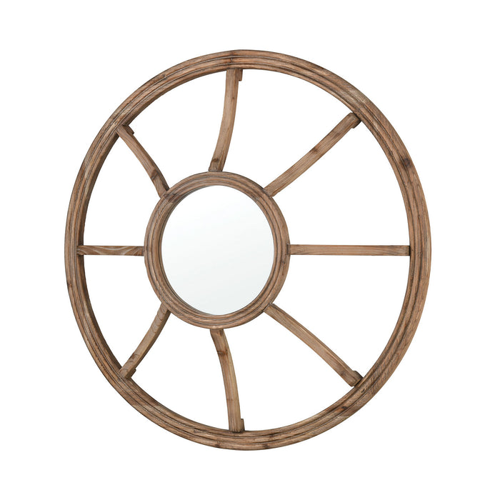 Mirror from the Porthole collection in Natural Wood, Mirror, Mirror finish