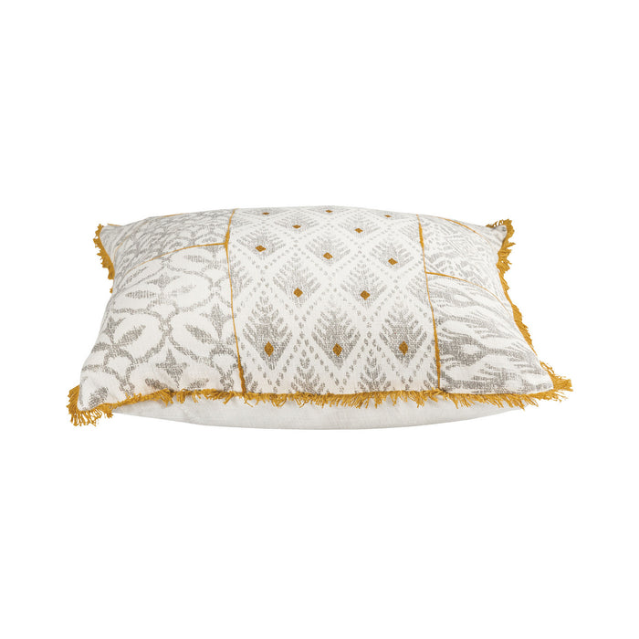 Pillow from the Sonnet collection in Earthy Mustard, Grey, Off-White, Grey, Off-White finish