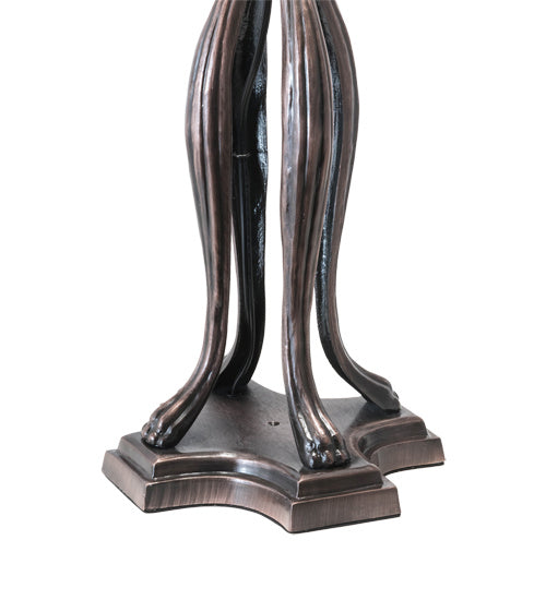 Three Light Table Lamp from the Tiffany Fishscale collection in Mahogany Bronze finish