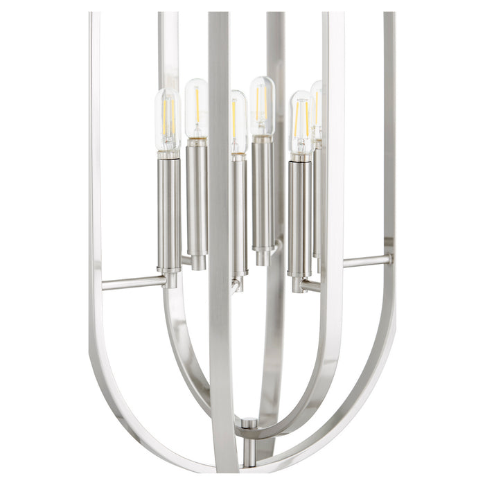 Six Light Pendant in Satin Nickel finish