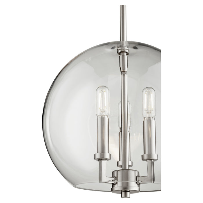 Three Light Pendant in Satin Nickel finish