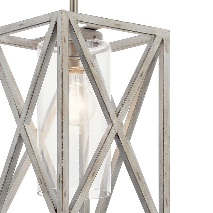 One Light Mini Pendant from the Moorgate collection in Distressed Antique White finish