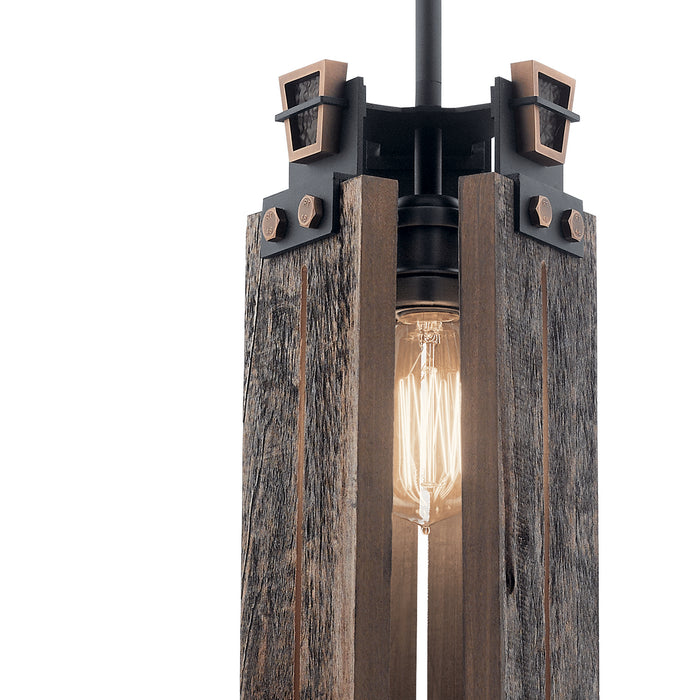 One Light Mini Pendant from the Ridgewood collection in Textured Black finish