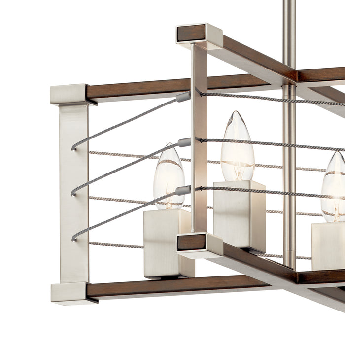 Four Light Pendant from the Lente collection in Brushed Nickel finish