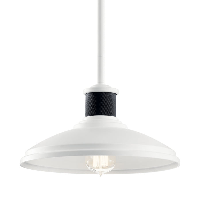 One Light Outdoor Pendant/Semi Flush Mount from the Allenbury collection in White finish