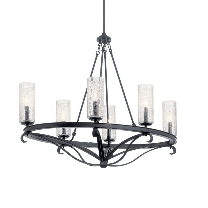 Six Light Chandelier from the Krysia collection in Black finish