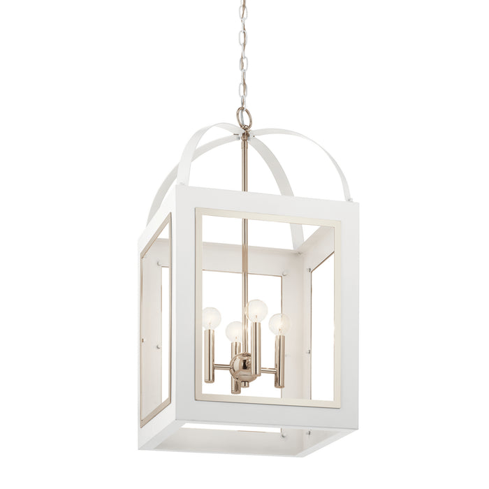 Four Light Foyer Pendant from the Vath collection in White finish