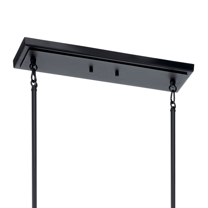 Three Light Linear Chandelier from the Kitner collection in Black finish