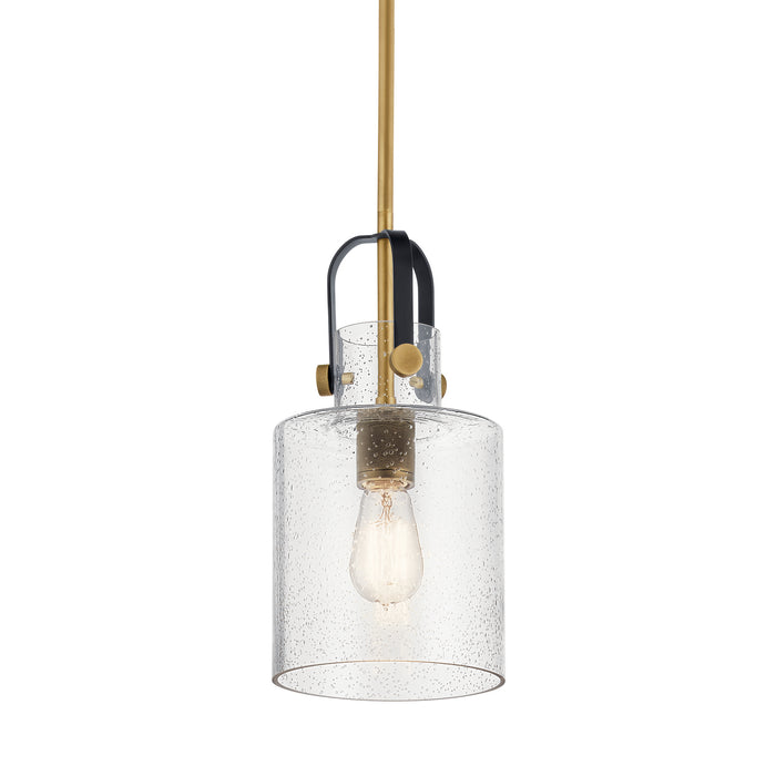 One Light Pendant from the Kitner collection in Natural Brass finish