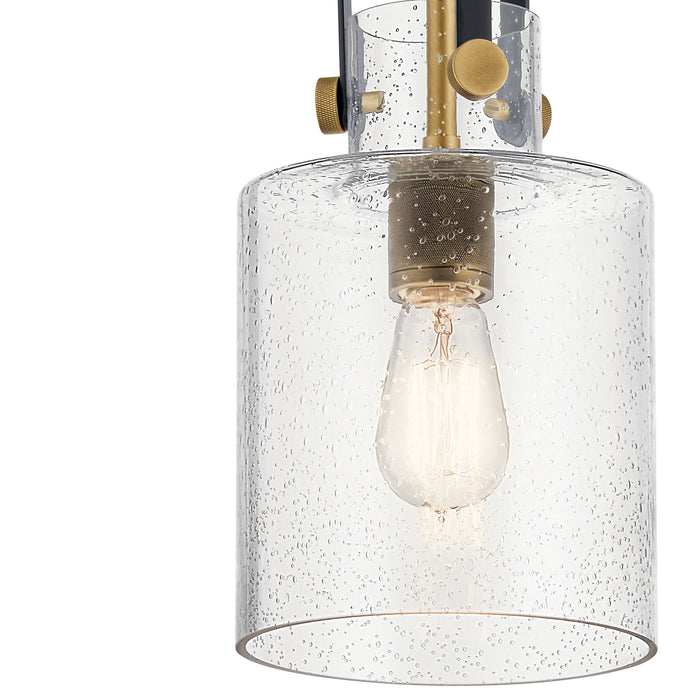 One Light Pendant from the Kitner collection in Natural Brass finish