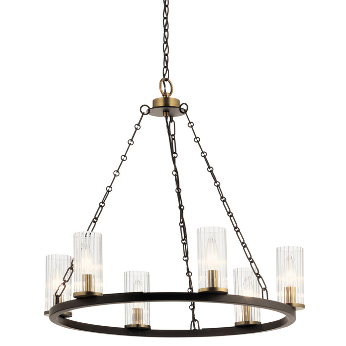 Six Light Chandelier from the Mathias collection in Olde Bronze finish