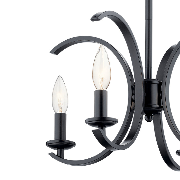 Four Light Pendant/Semi Flush Mount from the Cassadee collection in Black finish