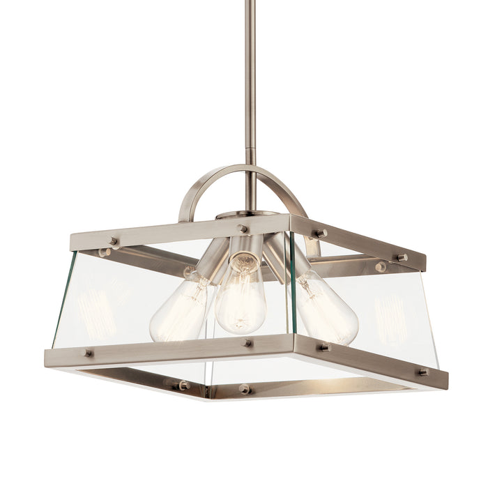 Three Light Pendant/Semi Flush Mount from the Darton collection in Classic Pewter finish