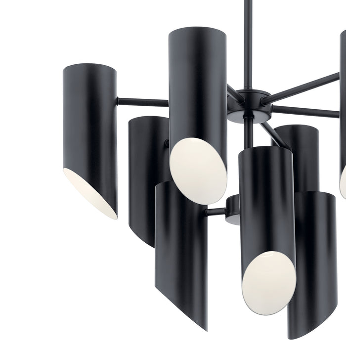 Nine Light Chandelier from the Trentino collection in Black finish