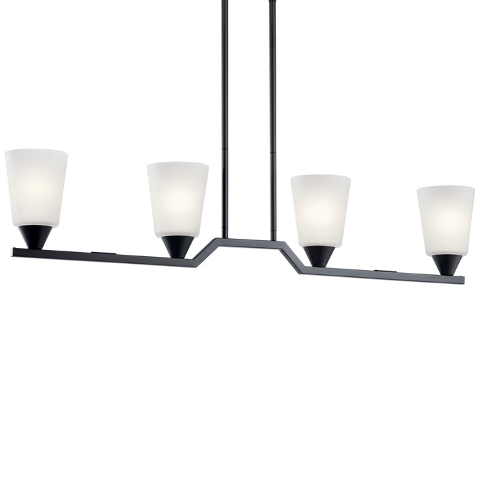 Four Light Linear Chandelier from the Skagos collection in Black finish