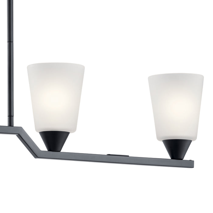 Four Light Linear Chandelier from the Skagos collection in Black finish