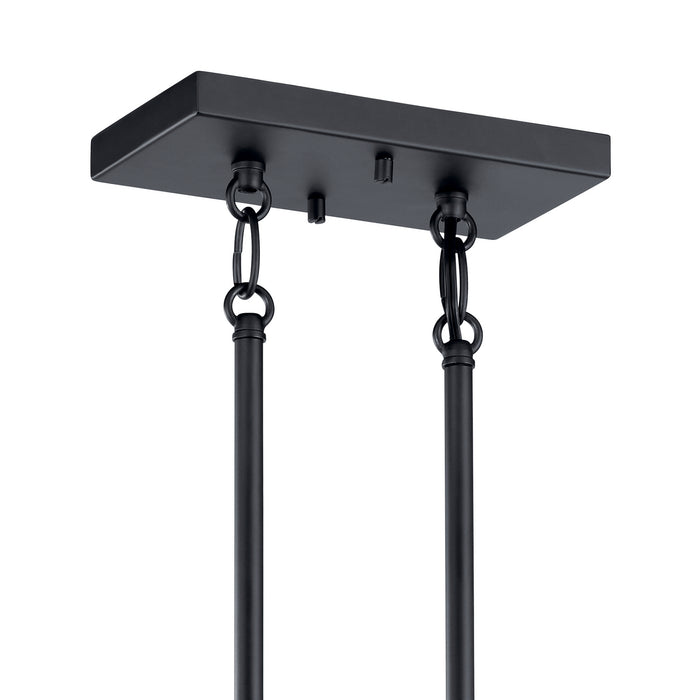 Four Light Linear Chandelier from the Skagos collection in Black finish