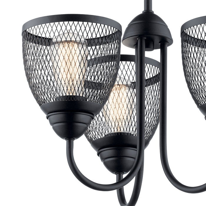 Three Light Chandelier/Semi Flush Mount from the Voclain collection in Black finish