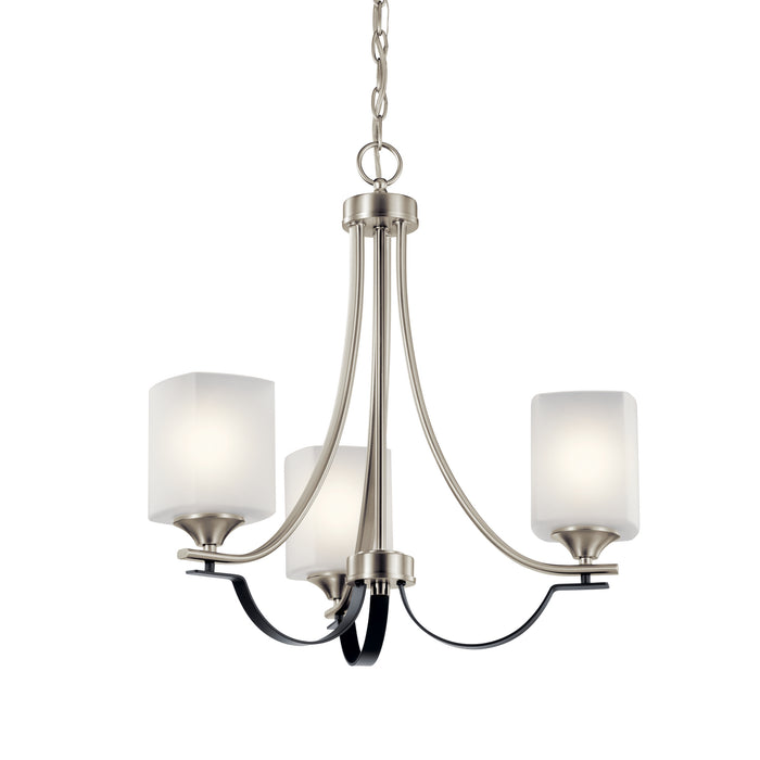 Three Light Chandelier/Semi Flush Mount from the Tula collection in Brushed Nickel finish