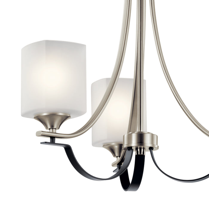 Three Light Chandelier/Semi Flush Mount from the Tula collection in Brushed Nickel finish