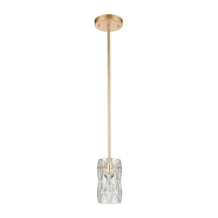 One Light Mini Pendant from the Jenning collection in Parisian Gold Leaf finish