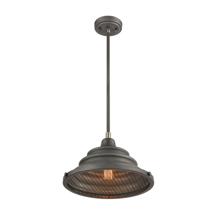 One Light Pendant from the Carbondale collection in Slate Mist, Satin Nickel finish