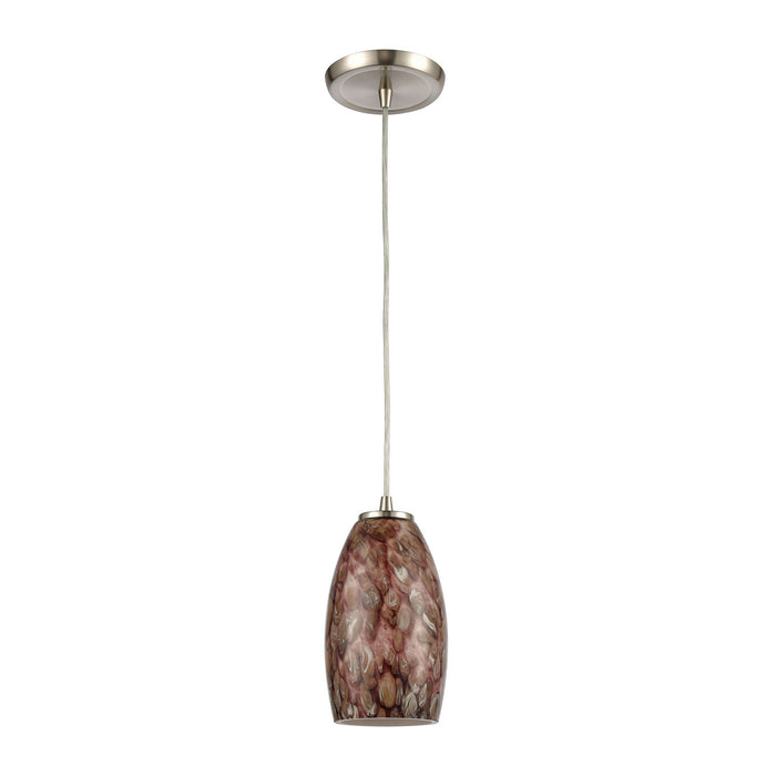 One Light Mini Pendant from the Nature`s Collage collection in Satin Nickel finish