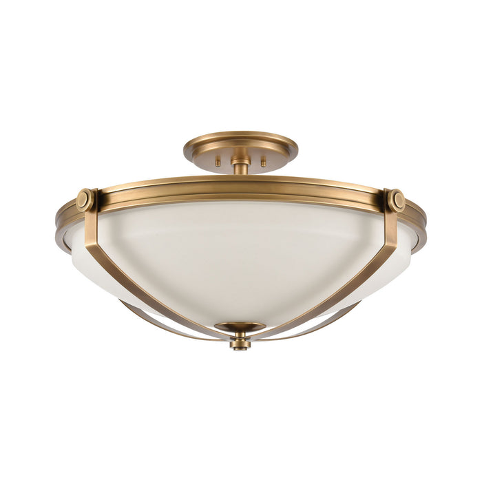 Four Light Semi Flush Mount from the Connelly collection in Natural Brass finish