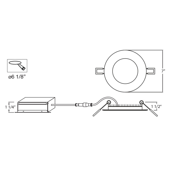 LED Recessed in Brushed Nickel finish