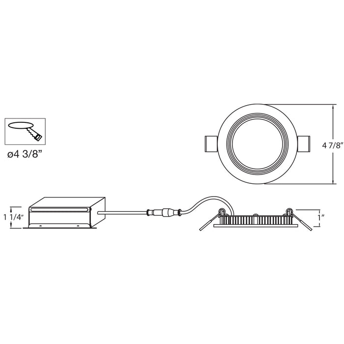 LED Recessed in White finish