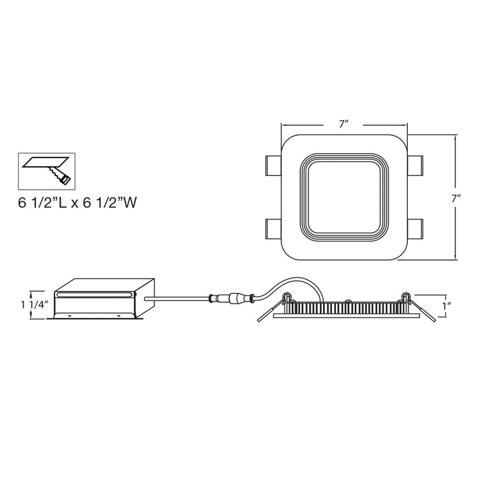 LED Recessed in White finish